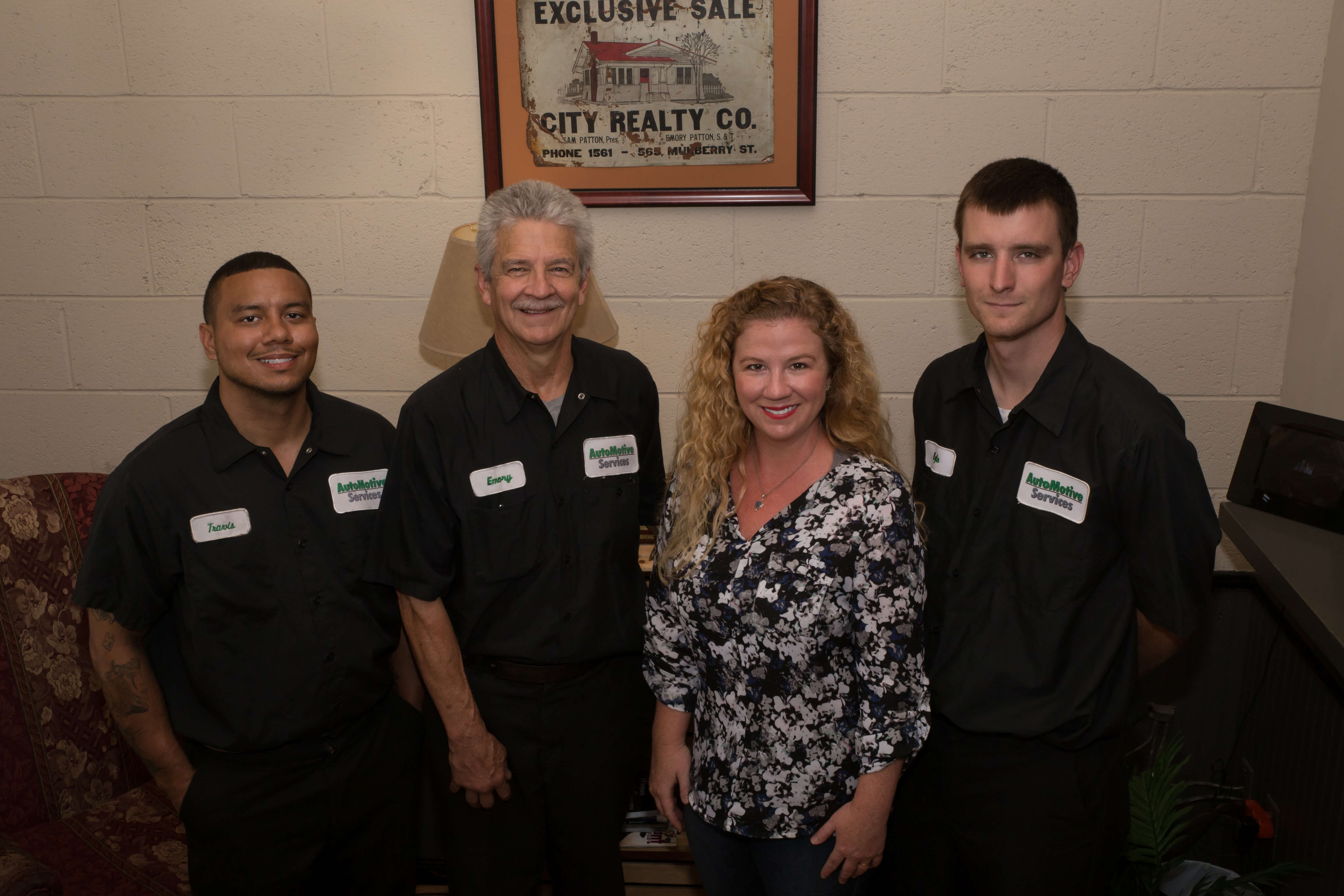The Automotive Services team in the shop